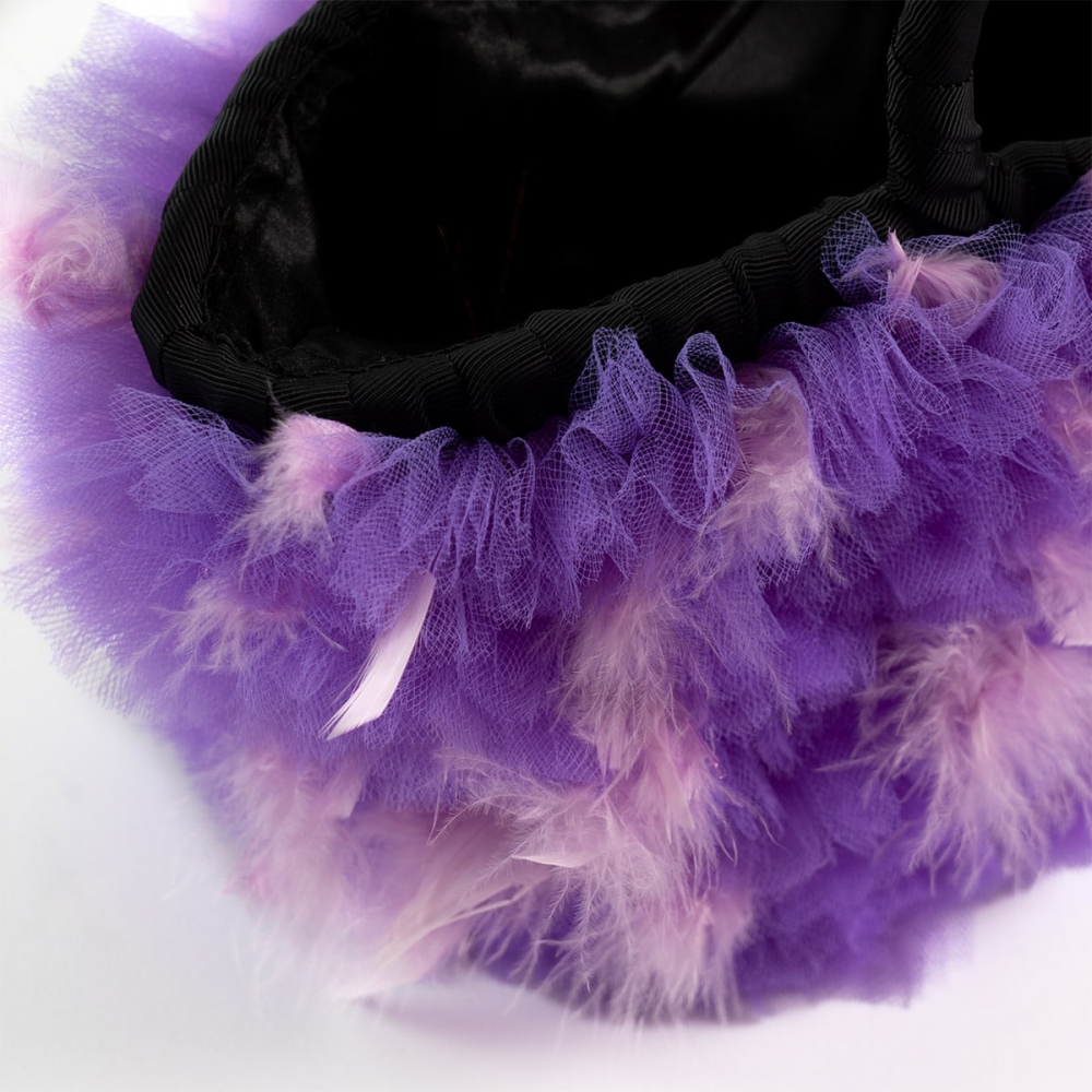 coffa borsa per cani di lusso in paglia con tulle la sportina night