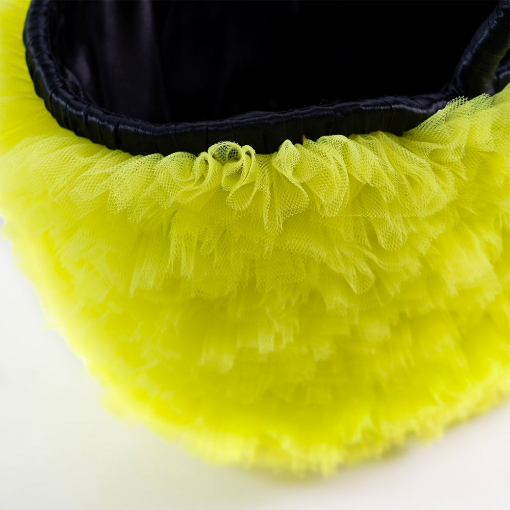 borse per cani di lusso gialla in paglia e tulle